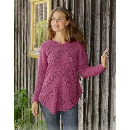 Fri frakt  Flora Viola by DROPS Design – Virkmönster blus str. S – XXXL