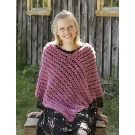 Billigare  Malina by DROPS Design – Virkmönster poncho str. S – XXXL