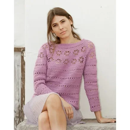 Daisy Chain by DROPS Design – Tröja virkmönster str. S – XXXL Bästa pris