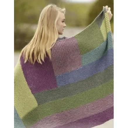 Expressleverans Colorblock by DROPS Design – Filt Stick-mönster 130x88 cm