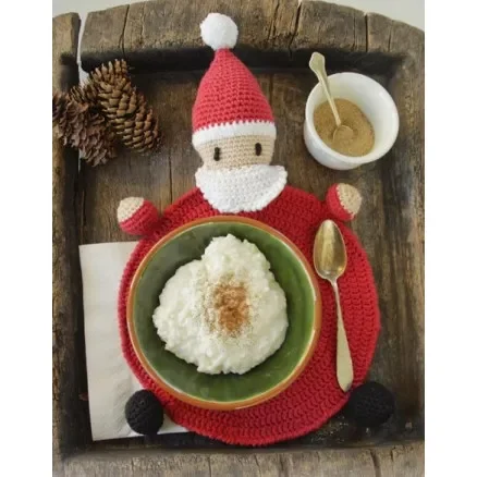 Endast denna vecka Brunch with Santa by DROPS Design – Bordstablett Virk-mönster 22 cm