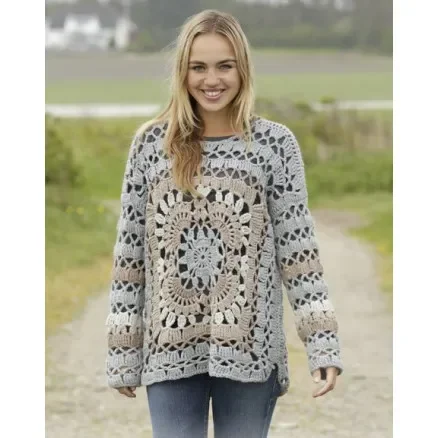 Harvest Love by DROPS Design – Tröja Virk-mönster strl. S/M – XXL/XXXL Snabb frakt