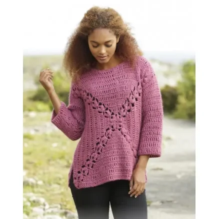 Autumn Rose by DROPS Design – Tröja Virk-mönster strl. S – XXXL Köp nu