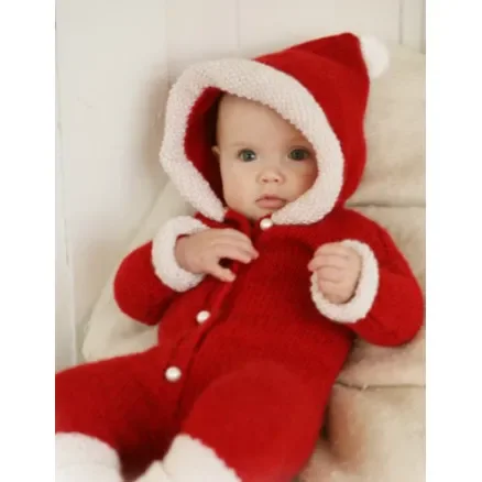 My First Christmas by DROPS Design – Baby Juldräkt Stick-mönster str. 1/3 mån – 3/4 år risnedsättning