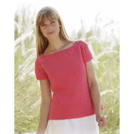 Warm Apricot by DROPS Design – Topp Virk-mönster strl. S – XXXL Sista chansen