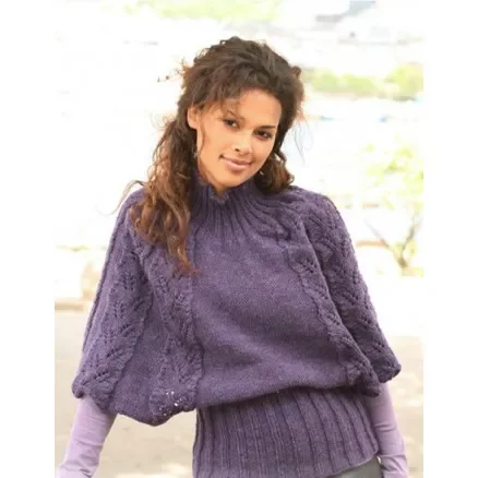 Nyhet Warm Winter Wings by DROPS Design – Poncho Stick-mönster strl S – XXXL
