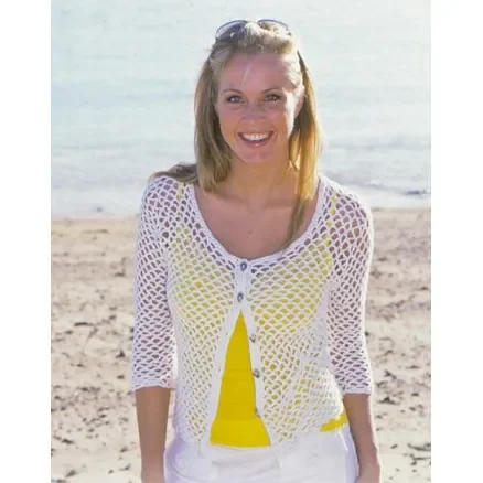 Summer Breeze Set by DROPS Design – Topp och Cardigan Virk-mönster strl. S – XXL Fynd