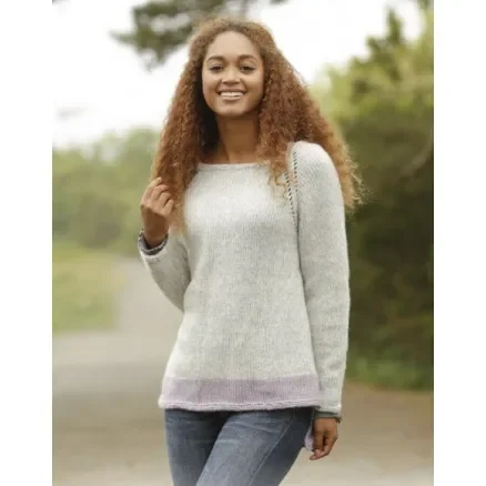 Lila Camilla by DROPS Design – Tröja Stick-mönster strl. S – XXXL Sänkt pris