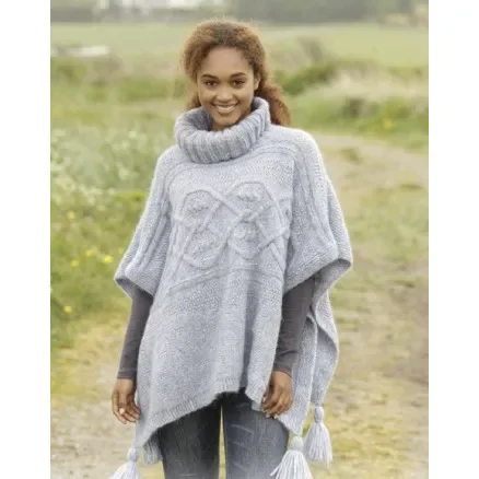 Handla nu Alanna by DROPS Design – Poncho Stick-mönster strl. S/M – XXXL