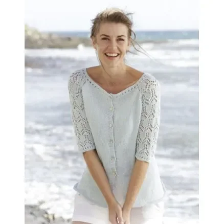 Sea Nymph Cardigan by DROPS Design – Jacka Stick-mönster strl. S – XXXL Erbjudandepris