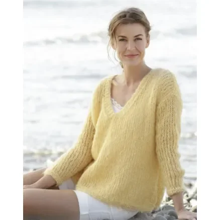 Summer Melody by DROPS Design – Tröja Stick-mönster strl. S – XXXL Billig