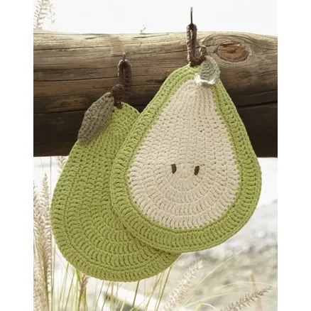 Reapris Quite a Pear! by DROPS Design – Grytlappar Virkmönster