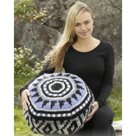 Lägg i varukorgen Inti by DROPS Design – Puff Virk-mönster 48x18 cm
