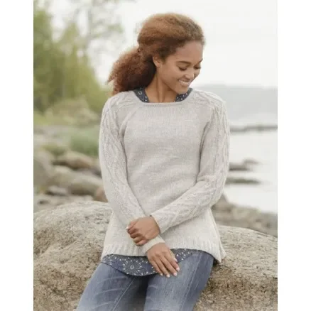 Beställ idag Irish Plaits by DROPS Design – Tröja Stick-mönster strl. S – XXXL