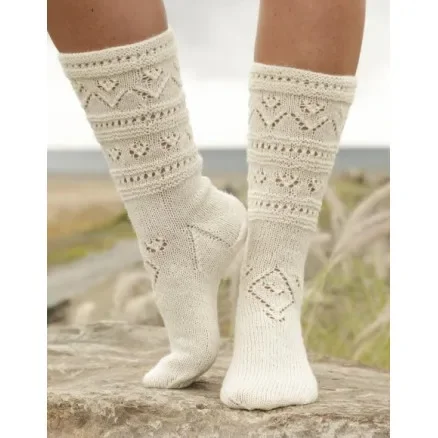 Bright Side by DROPS Design – Sockor Stick-mönster str. 35/37 – 41/43 Populär