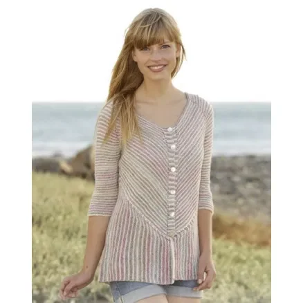 Beställ nu Crayons Cardigan by DROPS Design – Jacka Stick-mönster str. S – XXXL