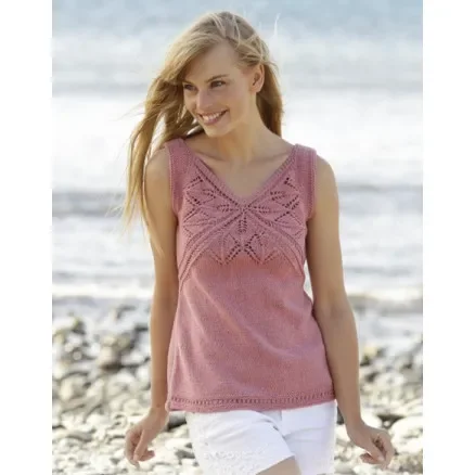 Butterfly Heart Topp by DROPS Design – Topp Stick-mönster strl. S – XXXL I lager