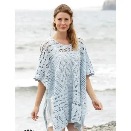 Lägg i varukorgen Graceful Mermaid by DROPS Design – Poncho Virk-mönster strl. S/M – XXL-XXXL