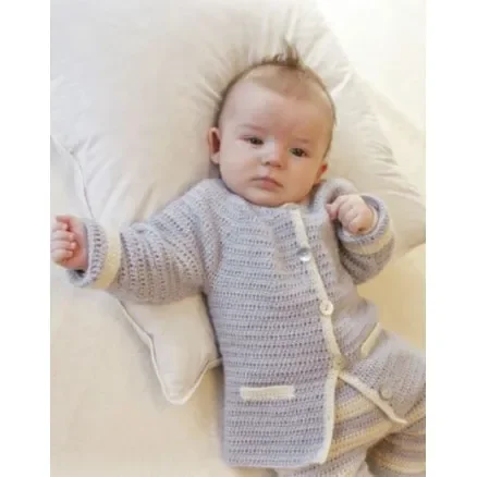 Heartthrob by DROPS Design – Baby Jacka Virkmönster strl. 1/3 mån – 3/4 år Rabatt