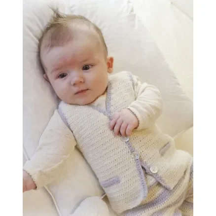 Heartthrob Väst by DROPS Design – Baby Väst Virk-mönster strl. 1/3 mdr – 3/4 år Sänkt pris