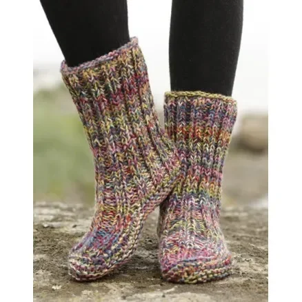 Snabb frakt Ribbed Confetti by DROPS Design – Tofflor Stick-mönster strl. 35/37 – 40/42