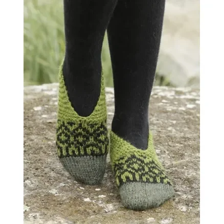 Reapris Olive Love by DROPS Design – Tofflor Stick-mönster strl. 35/37 – 40/42