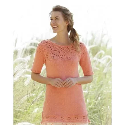 Sunrise Glow by DROPS Design – Tunika Stick-mönster strl. S – XXXL Populärt val