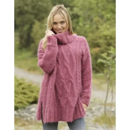 Warm Wine by DROPS Design – Tröja Stick-mönster strl. S – XXXL Trygg betalning