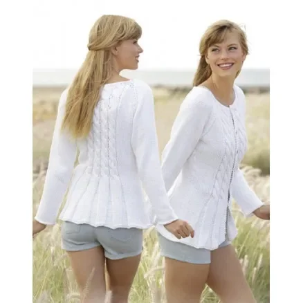 Romantic Twist by DROPS Design – Jacka med flätor Stick-opskrift strl. S – XXXL Outlet