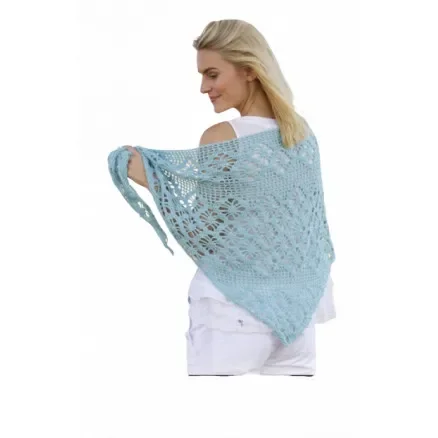 Fynd Water Pearl by DROPS Design – Sjal Virk-mönster 174x57 cm