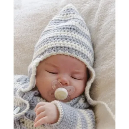 Säker betalning  Baby Blues Hat by DROPS Design – Babymössa virkmönster str. 0/3 mdr – 2/4 år