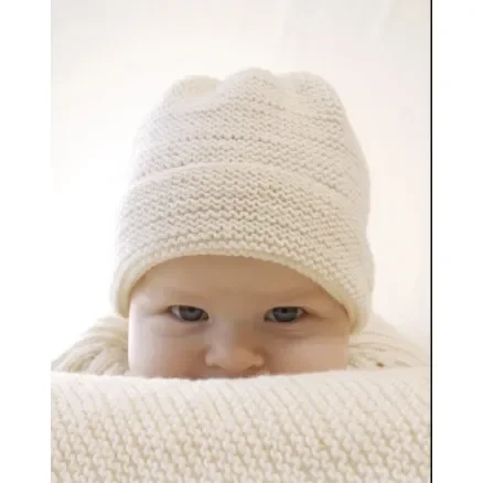 Peek-a-boo by DROPS Design – Baby Mössa Stick-mönster strl. Prematur – 3/4 år Endast idag