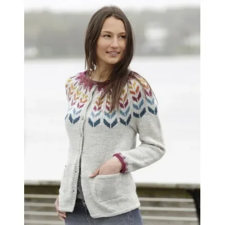 Billigare Joyride Cardigan by DROPS Design – Jacka med nordiskt mönster Stick-opskrift strl. S – XXXL