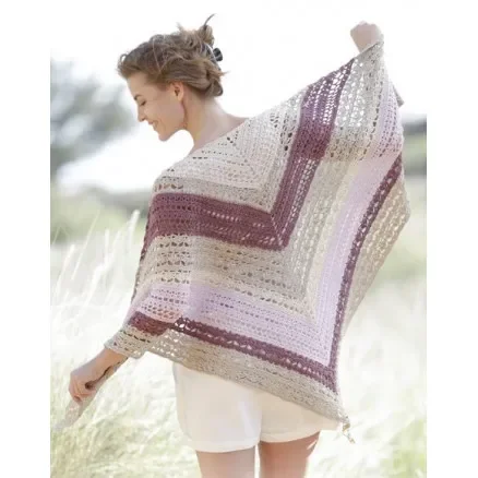 Rea Addiena by DROPS Design – Sjal Virkmönster 176x88 cm