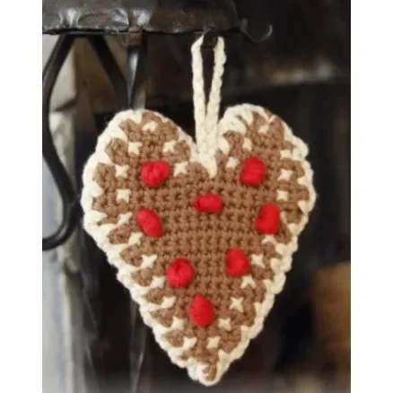 Gingerbread Heart by DROPS Design – Julhjärtan Virk-mönster 13x11 cm – 2 st Rea