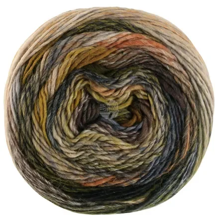 Endast denna vecka Lana Grossa Colorissimo Garn 215 Brun/Silver/Ljus Grå/Ljus Beige/Blå/Förstegrön