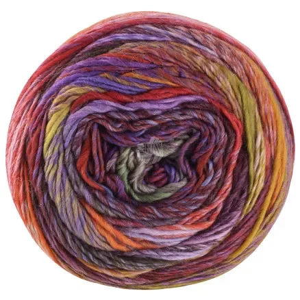Expressleverans Lana Grossa Colorissimo Garn 214 Brun/Koppar/Lila/Aubergine/Grey-Green/Olive