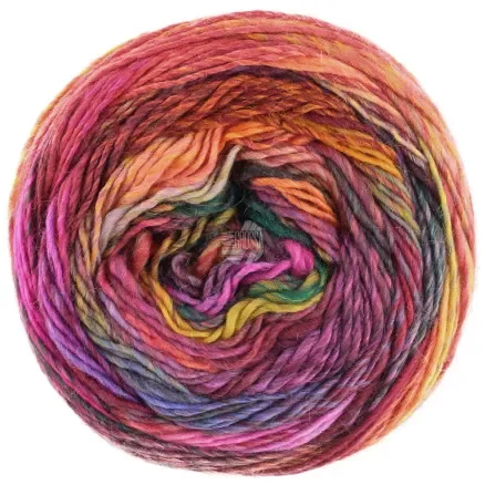 Lana Grossa Colorissimo Garn 218 Rosa/Fuchsia/Plommon/Orange/Röd Beställ nu