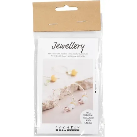 Endast denna vecka Mini DIY Kit Jewellery, creoler med pärlor, 1 frp.