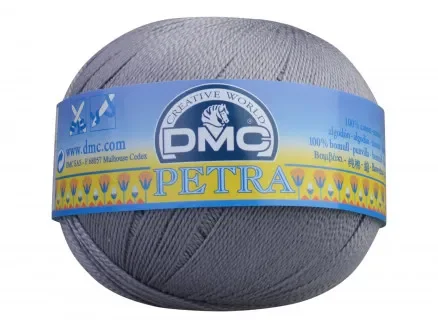 Bästa pris DMC Petra nr. 8 Virkgarn Unicolor 5414 Mellangrå