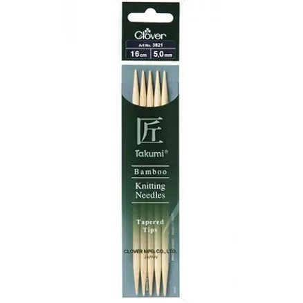 risnedsättning Clover Takumi Stickor Bambu 16cm 5,00mm
