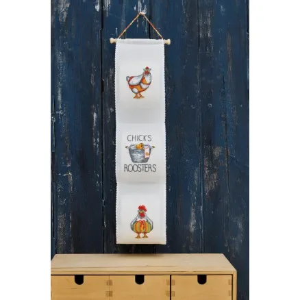 Permin Broderikit Chicks & roosters 12x60cm Snabb leverans