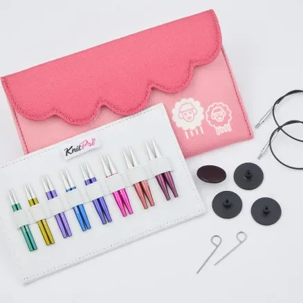 Köp online KnitPro Zing Udskiftelige Rundstickeset 8 storlekar 3,0-6,0mm
