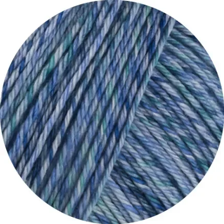 Lana Grossa Vintage Socks Garn 1017 Ljusgrå/jeans/blå-lila/grå-grön melerad Fynd