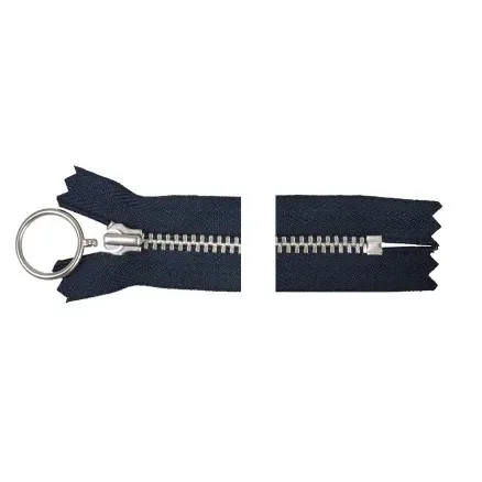 YKK Dragkedja/Blixtlås Aluminium Fast m/Ring 20cm 4mm Marinblå Outlet