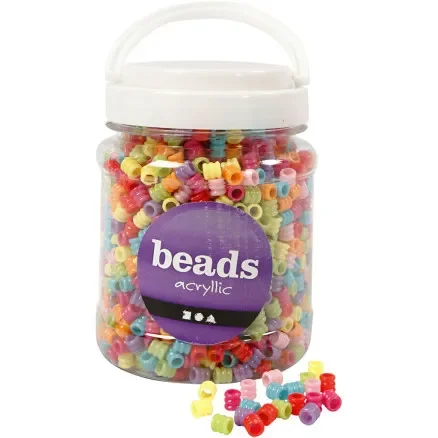 Vågmix, Dia. 7 mm, Hålstl. 3,5 mm, mixade färger, 265 g, 700 ml/ 1 burk Fynd