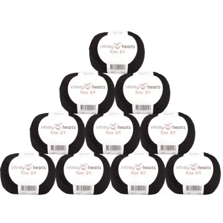 Infinity Hearts Rose 8/4 Garnpaket Unicolor 01 Svart – 10 st. Snabb leverans