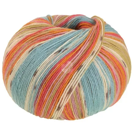 Fri frakt Lana Grossa Meilenweit 100 SETA Giappone Garn 3381 Mint Turkos/Ecru/Mustard/Rasp/Sour/Lavender