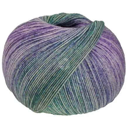 Erbjudandepris Lana Grossa Meilenweit 100 Merino Ekstrafine Shades Garn 7230 Turkos/Petrol/Gul Grön/Blå Lila/Violett
