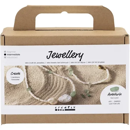 Mini DIY Kit Jewellery, Aventurin, halsband och armband, 1 frp. Handla nu